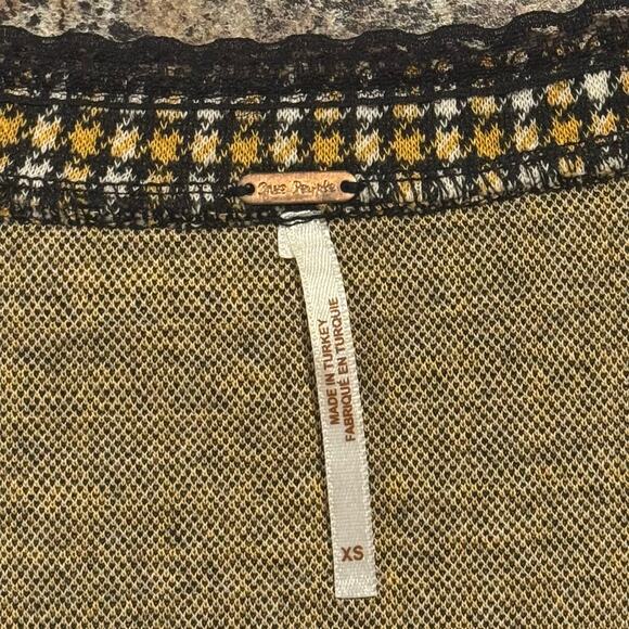 Free People Crop Top Boston Y2K Cottage 90s Grunge Academia Preppy Yellow XS - Picture 2 of 6